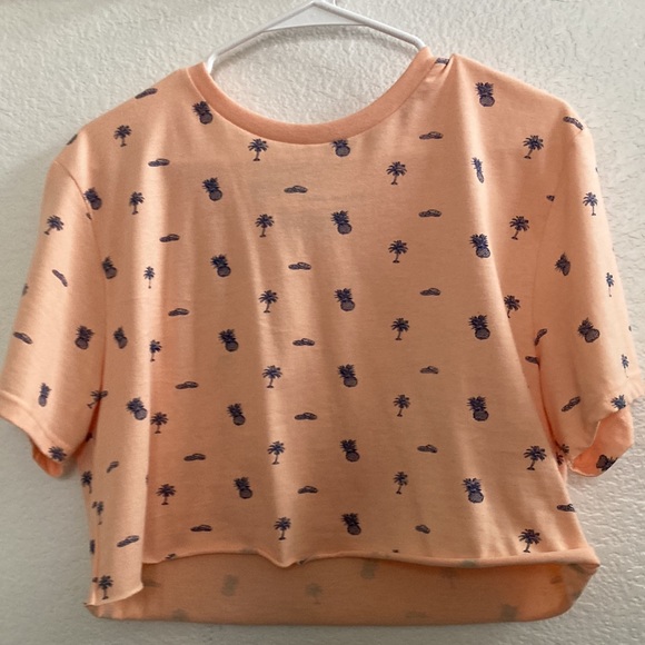 Orange cropped summer shirt - Picture 2 of 4